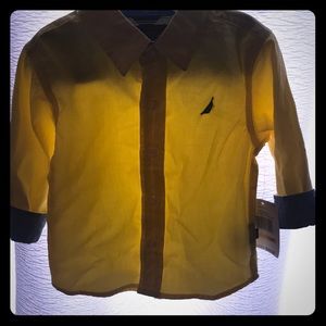 Nautica yellow button up  (baby shirt) size12month